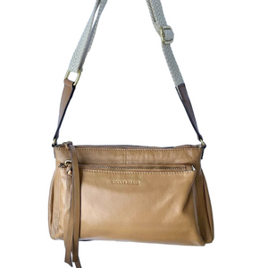 LUCKY BRAND Koda  SOFT Lamb Leather Crossbody Bag Topanga Tan